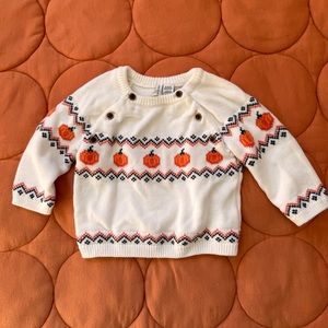 Janie and Jack Pumpkin Knit Sweater 6-12 months
